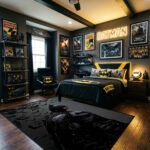 Batman Dark Knight Bat Swarm Area Rug - Gritty Silhouette Profile Design, Heroic Bedroom Playroom & Gaming Lair Decor for Fans - Image 3