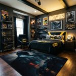 Batman Gotham Night Area Rug - Batmobile & Dark Knight Silhouette Design, Cinematic Hero Decor for Bedroom, Gaming Lair & Office - Image 3