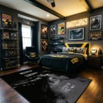 Batman Gritty Urban Area Rug - Monochrome Splatter & Silhouette Design, Modern Dark Knight Decor for Bedroom, Gaming Room & Fan Lair - Image 3