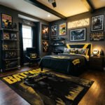 Batman Classic Comic Style Area Rug - Bold Yellow Splatter & Heroic Silhouette Design, DC Fan Decor for Boys Bedroom & Gaming Room - Image 3