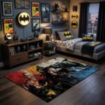 Batman Abstract Street Art Area Rug - Colorful Splatter Grunge Design, Edgy Superhero Decor for Boys Bedroom, Playroom & Gaming Lair - Image 2