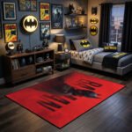 The Batman Red Typography Area Rug - Cinematic 2022 Movie Logo Design, Dark Hero Decor for Bedroom, Gaming Room & Modern Fan Lair - Image 2