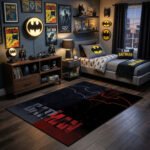 Batman Grey Textured Bat Logo Area Rug - Soft Non-Slip Bedroom & Playroom Decor for Kids & Fans, Official DC Comics Merch - Image 2
