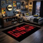 The Batman Red Typography Area Rug - Cinematic Movie Logo Design, Dark Hero Decor for Bedroom, Gaming Room & Modern Fan Lair - Image 2