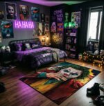 Joker Arthur Fleck Artistic Painted Area Rug - Vibrant Sketch Design, Dark Knight Villain Decor for Bedroom, Gaming Room & Fan Lair - Image 3