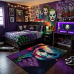 Joker Heath Ledger Area Rug - Why So Serious? Vibrant Abstract Portrait, Dark Knight Villain Decor for Bedroom & Gaming Room - Image 2