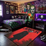 Joker Arthur Fleck Silhouette Area Rug - Bold Red & Black Cinematic Decor, Dark Knight Villain Rug for Bedroom, Home Theater & Fan Lair - Image 2