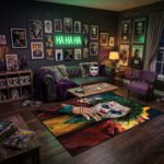 Joker Arthur Fleck Artistic Painted Area Rug - Vibrant Sketch Design, Dark Knight Villain Decor for Bedroom, Gaming Room & Fan Lair