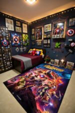 Avengers: Infinity War Marvel Infinity War Avengers Superhero Rug – Epic Team Battle Kids Bedroom Area Rug - Image 3