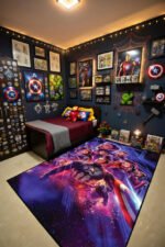 Avengers: Endgame Marvel Avengers Cosmic Team Rug – Superhero Galaxy Battle Kids Bedroom Area Rug - Image 2