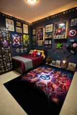 Marvel Avengers Avengers Infinity Team Symbol Rug – Cosmic Superhero Bedroom Area Rug - Image 3