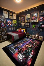Marvel vs DC Heroes Rug – Epic Superhero Battle Gaming Room Rug for Kids - Image 3