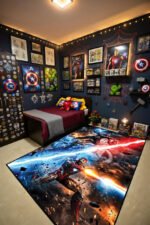 Captain America: Civil War Superhero Battle Rug – Epic Marvel Action Scene Area Rug - Image 3