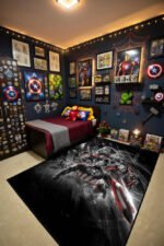 Avengers: Endgame Black & Red Avengers Superhero Rug – Epic Marvel Team Battle Area Rug for Kids Room - Image 3