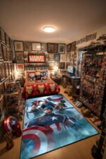 The Avengers Marvel Avengers Team Superhero Rug – Captain America Shield Kids Bedroom Area Rug - Image 2