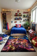 Avengers: Infinity War Marvel Infinity War Avengers Superhero Rug – Epic Team Battle Kids Bedroom Area Rug