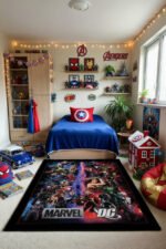 Avengers: Endgame Marvel Avengers Cosmic Team Rug – Superhero Galaxy Battle Kids Bedroom Area Rug