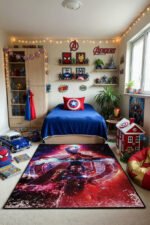 Avengers: Endgame Inspired Cosmic Avengers Rug – Epic Superhero Battle Art Area Rug
