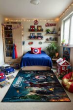 The Avengers Action Scene Rug – Epic Superhero Battle Area Rug for Kids Room