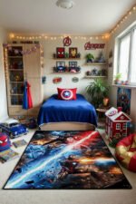 Captain America: Civil War Superhero Battle Rug – Epic Marvel Action Scene Area Rug