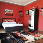 Disney Cars Lightning McQueen Urban Grunge Area Rug - Red Splatter Drift Design, Cool Bedroom Playroom Decor for Boys & Teens - Image 2