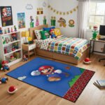 Super Mario 3D Printed Area Rug - Soft Large Gaming Carpet with Anti-Slip Backing