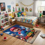 Super Mario Adventure Rug – Classic Mario Gaming Room Area Rug for Kids