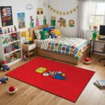 Super Mario Question Block Rug – Classic Mario Jump Gaming Room Rug for Kids