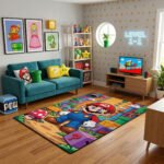 Super Mario Rug - Mario Gaming Area Rug - Nintendo Kids Room Carpet Decor - Image 3