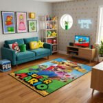 Super Mario Rug - Mario Luigi Princess Gaming Area Rug - Nintendo Kids Room Carpet - Image 3