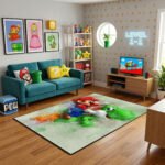 Mario Yoshi Rug - Super Mario Gaming Area Rug - Nintendo Kids Room Carpet - Image 3