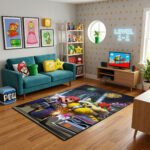 Mario Kart Racing Rug - Super Mario Kart Gaming Area Rug - Kids Gamer Room Carpet - Image 3