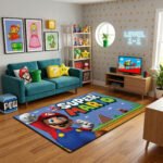 Super Mario Rug - Mario Gaming Area Rug - Nintendo Kids Bedroom Playroom Carpet - Image 3