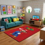 Super Mario Rug - Mario Gaming Area Rug - Nintendo Kids Bedroom Playroom Carpet - Image 3