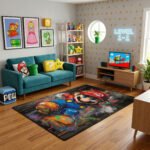 Super Mario Art Gamer Rug - Mario Paint Splash Gaming Rug - Mario Kids Room Carpet - Image 2