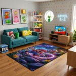Super Mario Adventure Rug - Mario Fantasy Gaming Rug - Kids Mario Game Room Carpet - Image 3