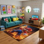 Super Mario Fire Power Rug - Mario Gaming Room Rug - Kids Mario Gamer Carpet - Image 2