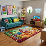 Mario And Rabbids Kingdom Battle Rug – Colorful Mario Gaming Room Area Rug for Kids - Image 2