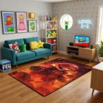 Super Mario Fire Battle Rug – Epic Mario Action Gaming Room Rug for Kids - Image 2