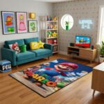 Super Mario Adventure Rug – Classic Mario Gaming Room Area Rug for Kids - Image 3