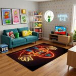 Neon Super Mario Rug – Glowing Mario Gaming Room Area Rug for Kids - Image 3