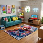 Super Mario Rug - Mario Luigi Gaming Area Rug - Video Game Bedroom Carpet - Gamer Room Decor - Image 3