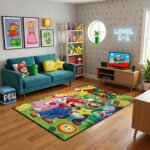 Super Mario Rug - Mario Character Area Rug - Nintendo Gaming Room Carpet - Kids Playroom Decor - Image 3