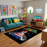 Super Mario Kart Rug - Mario Racing Gaming Area Rug - Nintendo Gamer Room Carpet - Image 3
