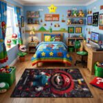 Super Mario Rug - Mario Gaming Area Rug - Nintendo Gamer Room Carpet Decor - Image 2
