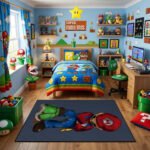 Funny Mario Rug - Super Mario Gaming Area Rug - Nintendo Kids Room Carpet - Image 2