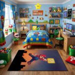 Super Mario Jump Rug - Mario Gaming Area Rug - Nintendo Kids Bedroom Carpet - Image 3