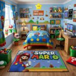 Super Mario Rug - Mario Gaming Area Rug - Nintendo Kids Bedroom Playroom Carpet - Image 2