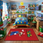 Super Mario Rug - Mario Gaming Area Rug - Nintendo Kids Bedroom Playroom Carpet - Image 2