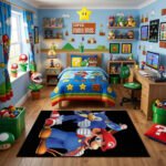 Super Mario Rug - Mario Sonic Gaming Area Rug - Nintendo Mario Room Decor - Retro Gaming Carpet - Image 3